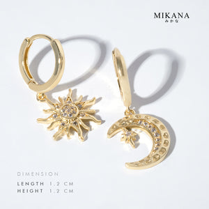 Golden Cosmic Nishikawa Drop Hoop Earrings