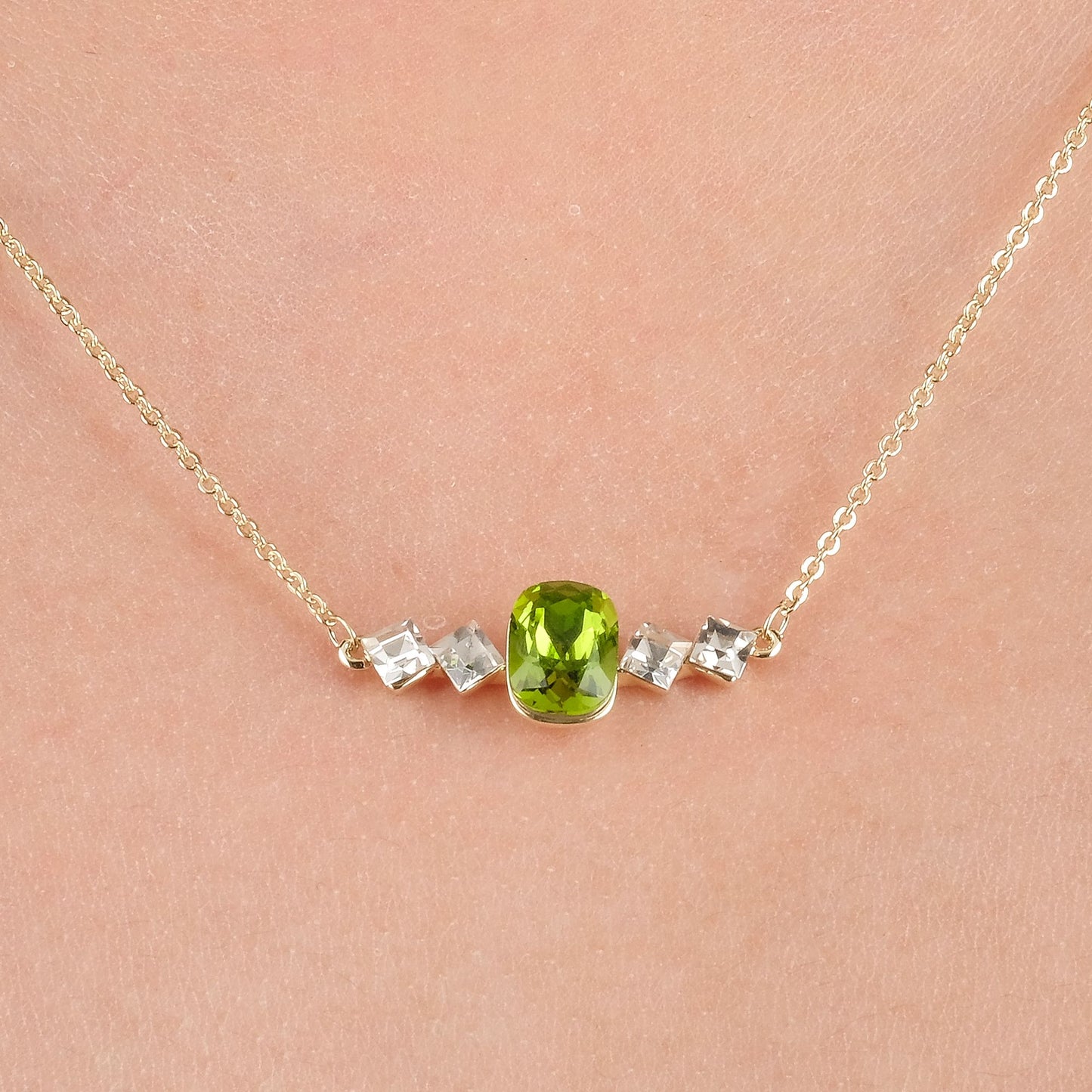 Birthstone August Peridot Pendant Necklace