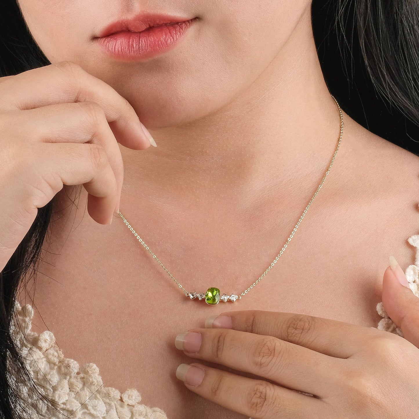 Birthstone August Peridot Pendant Necklace