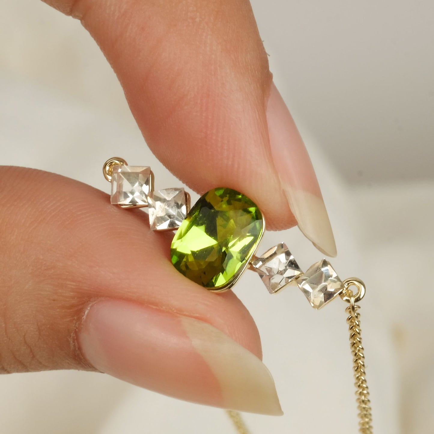 Birthstone August Peridot Pendant Necklace