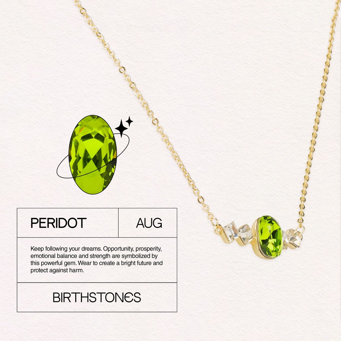 Birthstone August Peridot Pendant Necklace