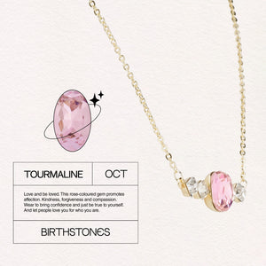 Birthstone October Tourmaline Pendant Necklace