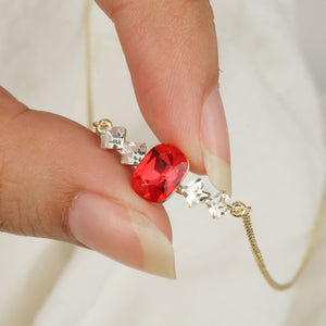 Birthstone July Ruby Pendant Necklace
