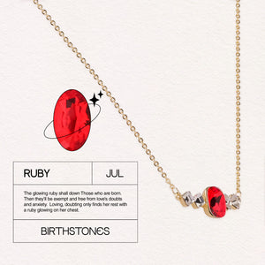 Birthstone July Ruby Pendant Necklace