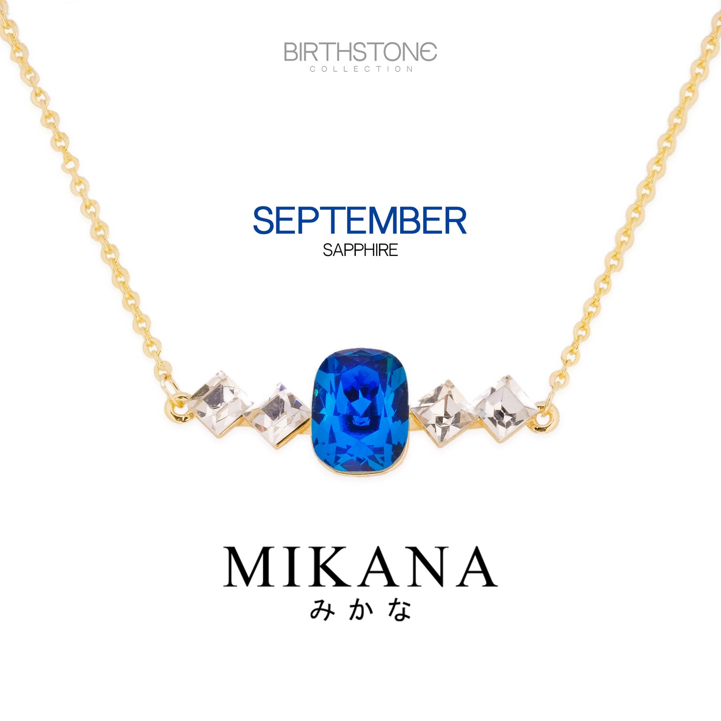 Birthstone September Sapphire Pendant Necklace