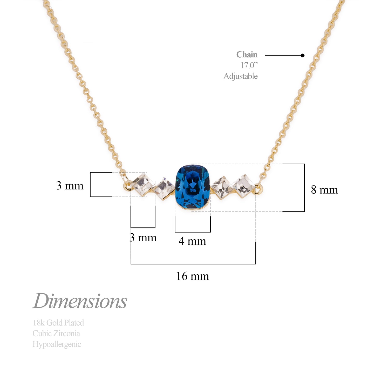 Birthstone September Sapphire Pendant Necklace