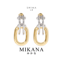 Load image into Gallery viewer, Two Tone Shima Drop Earrings