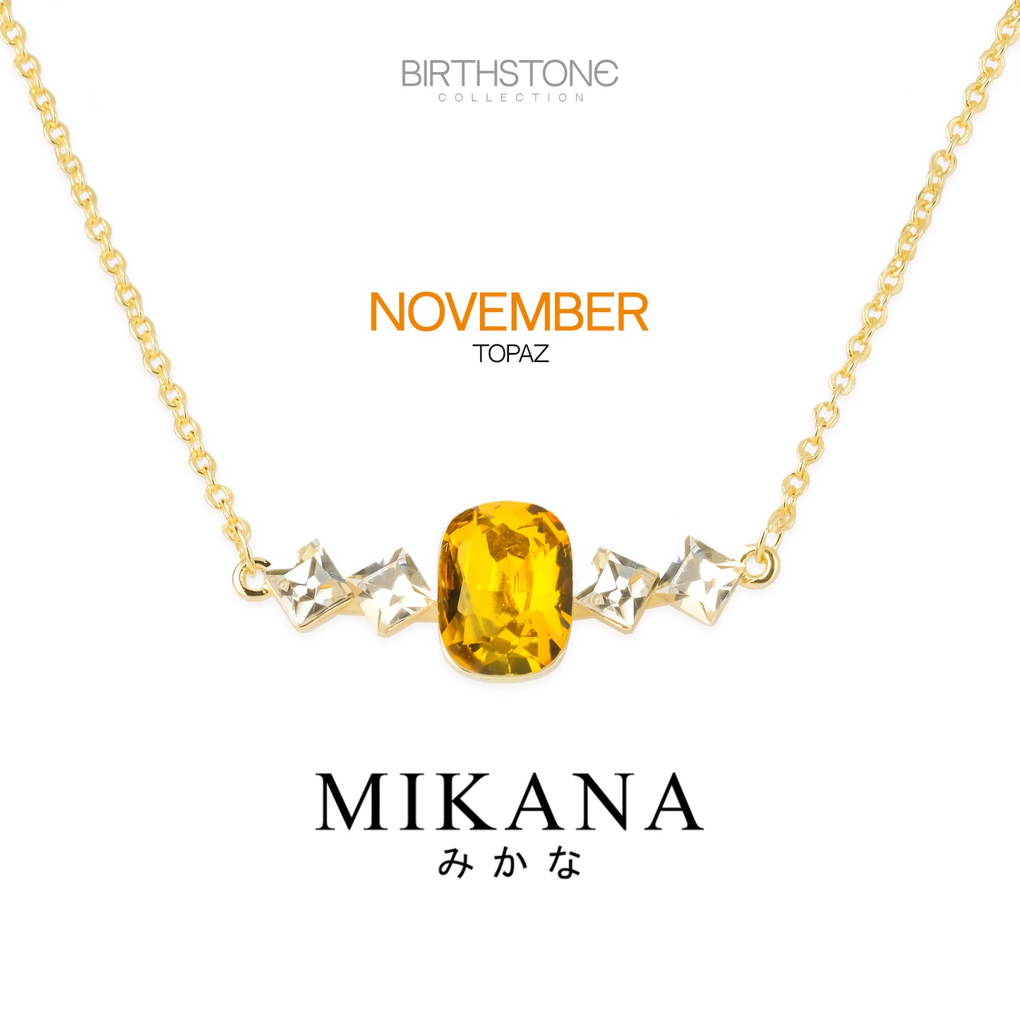 Birthstone November Topaz Pendant Necklace