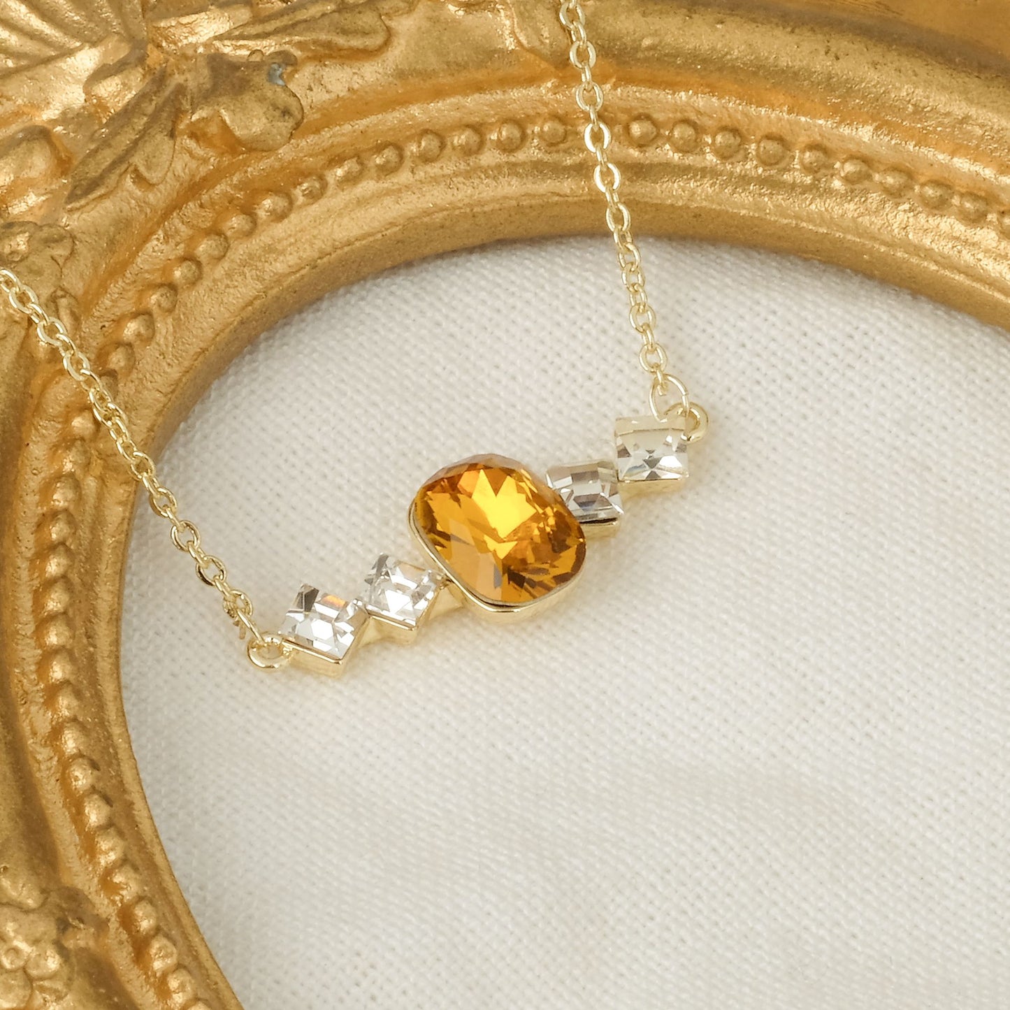 Birthstone November Topaz Pendant Necklace