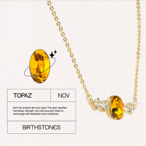 Birthstone November Topaz Pendant Necklace